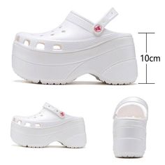 Women Sandals Platform Shoes Summer Slip On Slippers for Ladies Designer Chunky Sandal Height Increasing Beach Flat Casual Woman White Eva Clogs With Round Toe, White Round Toe Eva Clogs, White Summer Wedge Sandals, Chunky Platform Slip-on Clogs For Summer, Summer Chunky Platform Slip-on Clogs, Beach Wedge Sandals With Chunky Platform And Round Toe, White Closed-toe Platform Slippers For Beach, White Closed Toe Platform Slippers For Beach, White Platform Clogs For The Beach