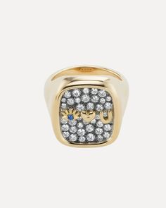 Brent Neale I Heart U Diamond Pave Signet Ring Brent Neale I Heart U Diamond Pave Signet Ring Brent Neale Brent Neale  Squash Blossom Vail Brent Neale, Blue Sapphire Stone, Squash Blossom, Sapphire Stone, Vibrant Blue, White Diamonds, 1 Carat, Signet Ring, Pave Diamonds