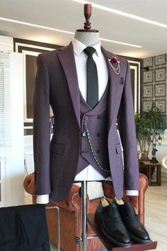 Business Suits For Men | Men's Formal Suits | Bradymensuit Fitted Purple Suit With Collar, Fitted Notch Lapel Sets For Winter, Fitted Purple Suit, Luxury Fitted Winter Sets, Purple Three-piece Business Suit With Notch Lapel, Fitted Purple Sets With Suit Collar, Fitted Elegant Purple Three-piece Suit, Elegant Fitted Purple Three-piece Suit, Tailored Purple Sets With Suit Collar