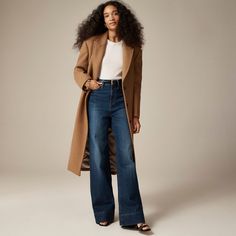 J.Crew: Denim Trouser In 1996 Semi-stretch For Women Dress Pant Suit, Can We Talk, Fall Denim, Autumn Clothes, J Crew Men, Jcrew Women, High Rise Denim, Denim Trousers, Wide Leg Denim