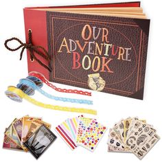 the adventure book is open and ready to be used as an activity kit for children