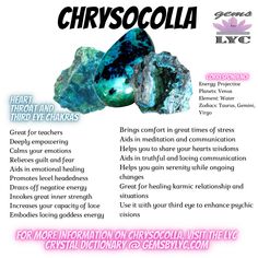 Chrysacola Stone, Chrysocolla Crystal Meaning, Chrysocolla Meaning, Chrysocolla Crystal, Crystal Magick, Chrysocolla Jewelry, Crystal Healing Chart