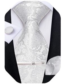 PRICES MAY VARY. 🎁【Gift Tie Set】Silk Paisley Necktie+Woven Pocket Square+Cufflinks+Silver Tie Clip+Gift box.It's Proper gift for birthday,Father's Day,Christmas Day,Valentine's Day,Thanksgiving Day,Anniversary ect 🎁【Elegant Design】Unique paisley patterns and vivid colors are perfect for men or boys and easily match all dress shirts and suits for a graceful but trendy look.Be the focus of the crowd,make you unique in any situation. 🎁【Suitable Occasions】Stylish and classic men's paisley ties in Silver Tie For Father's Day Formal Wear, Silver Tie For Formal Occasions, Silver Tie For Formal Occasions And Father's Day, Elegant Silver Wedding Tie, Elegant Silver Wedding Ties, Classic Silver Ties For Wedding, Classic Silver Tie For Groom, Classic Silver Tie For Wedding, Elegant Party Ties For Father's Day