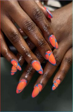 Linktree. Make your link do more. Two Color Nails Ideas Simple, Birthday Gel Nail Designs, Medium Length Nail Designs Summer, Orange Funky Nails, Tropical Vacation Nails Short, Nail Art Vacation, Miami Inspired Nails, Orange Nail Design Ideas, Summer Funky Nails