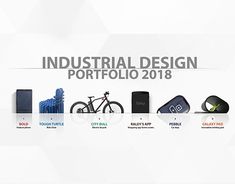 an advertisement for the industrial design portfolio 2013, with various items displayed on it