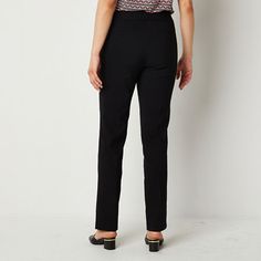 Made from a smooth stretch-woven fabric, these Liz Claiborne women's tall Lisa pull-on pants are a versatile base to style with everything from a t-shirt to a button-down and blazer. This straight-leg style is cut for a mid-rise with a smooth elastic waistband to help with tummy control, plus multiple pockets.Front Style: Flat FrontFeatures: Stretch FabricClosure Type: Elastic Back, Pull On, Full ElasticConcerns: Tummy SolutionsFit: Straight FitPockets: 2 Front Slip Pockets, 2 Back Slip Pockets… Pull-on 4-way Stretch Dress Pants For Work, Spring Workwear Pants With 5-inch Inseam, Mid-rise Pull-on Dress Pants For Work, Workwear Straight Dress Pants With Pull-on Style, Pull-on Style Ankle-length Business Casual Dress Pants, Pull-on Style Straight Dress Pants For Work, Straight Dress Pants With Pull-on Style For Work, Comfort Stretch Straight Dress Pants For Work, Comfort Stretch Dress Pants For Workwear