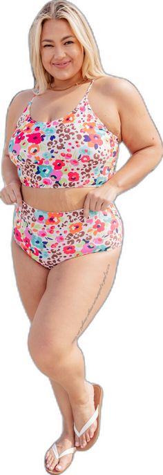 Multicolor High Waist Swimwear For Summer, High-waist Multicolor Swimwear For Beach Season, High Waist Multicolor Swimwear For Summer, Multicolor High Waist Swimwear For Beach Season, Multicolor High Waist Tankini For Summer, High Waist Multicolor Swimwear For Beach Season, Playful Fitted Tankini For Poolside, Playful Fitted Tankini For Beach Party, Playful Printed Swimming Bottoms