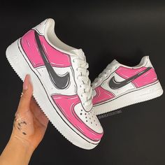 Air Force 1 Cartoon, Tie Sneakers, Sneaker Art, Cute Nikes, Custom Sneakers, Tie Shoes, Nike Air Force 1, Custom Shoes, Water Proof