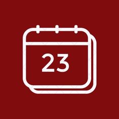 a calendar icon with the number twenty three in white on a red background stock photo