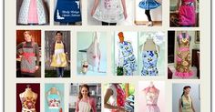 many different types of dresses are shown in this collage, including one with an apron on it