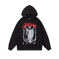 Men's Hip Hop Jesus Print Hoodie