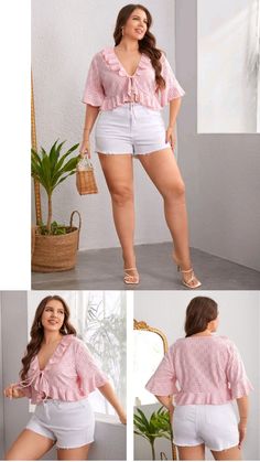 Plus Size Social, Classy Blouses, Plus Zise, Mid Size Fashion, Short Blouses, Dress Sewing Patterns, Cozy Fashion, Trendy Tops