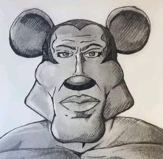 a drawing of a man wearing a mouse hat with the words el hondurenoo on it