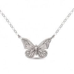 USA Made Silver Monarch Butterfly Necklace