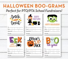 halloween boo - grams perfect for ptotia school fundraisers printables