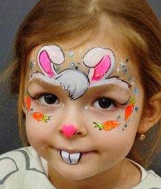 Bunny Face Paint, Painting Hobby, Face Mas, Face Painting Tutorials, Children's Church Crafts, Creative Costumes