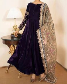 Delivery time: 4 - 5 weeks Can be customized in any color Dress Design Pakistani, Velvet Suit Design, Fancy Suit, Velvet Dress Designs, Pakistani Wedding Outfits, Stylish Short Dresses, Pakistani Fancy Dresses, Pakistani Dresses Casual, Beautiful Pakistani Dresses