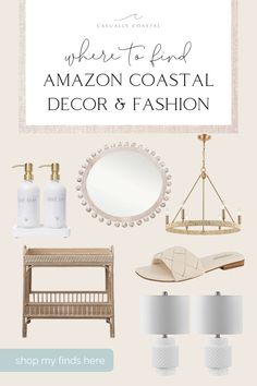 Images of coastal decor and fashion you can purchase on Amazon Coastal Chic Bedroom Target, Amazon Coastal Home Decor, Coastal Fall Decor Bedroom, Coastal Shelf Decor, Amazon Bedroom Decor, Coastal Shelf, Tan Coastal Pillows, Beach House Outdoor Living, Amazon Bedroom