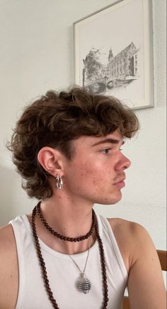 Mullets For Men Curly, Modern Textured Mullet, Curly Hair Soft Mullet Men, Mini Mullet Men Curly, Short Wavy Mullet Mens, Fluffy Hair Mullet Men, Urban Mullet, Baby Mullet Haircut Men, Slight Mullet Mens