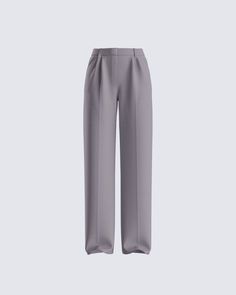 Effortlessly chic and endlessly versatile - these grey tailored pants are the ultimate closet essential 👏 Made from stretch suiting fabric, and complete with a straight leg, a mid rise fit, pleats on the front leg, and back welt pockets 😚 Black Off Shoulder Top, Western Dress, Digital Closet, Formal Pants, Suiting Fabric, Sequin Mini Skirts, Mini Sweater Dress, Tailored Pants, Formal Style