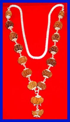 "Product Name : Rudraksha Siddha Mala - Nepal Design : All the Rudraksha are Strung In silver wire having knot style , With Silver Cap on each beads and finally attach With Strong silver chain . Configration : 1 mukhi Rudraksha - Half moon Shape , Dimension : 31 mm - 33 mm 2 mukhi , 3 mukhi Rudraksha - Dimension : 17 mm - 18 mm 4 mukhi , 5 mukhi , 6 mukhi , 7 mukhi , 8 mukhi , 9 mukhi , 10 mukhi , Ganesh Rudraksha - Dimension : 19 mm - 20 mm 11 mukhi , 12 mukhi , 13 Mukhi , 14 Mukhi - Dimension Silver Mala For Puja And Diwali, Silver Mala For Puja On Diwali, Silver Mala For Puja During Diwali, Silver Mala For Diwali Puja, Silver Mala For Festivals, Festive Silver Mala For Festivals, Traditional Silver Mala For Meditation, Silver Temple Jewelry Mala For Diwali, Traditional Silver Mala For Festivals