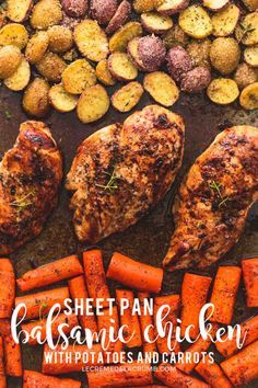 sheet pan garlic chicken with potatoes and carrots