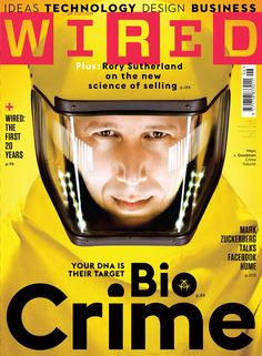 the cover of wired magazine features a man in a yellow suit with a helmet on his head