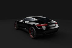 a black sports car on a dark background