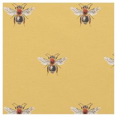 a yellow background with two bees on it