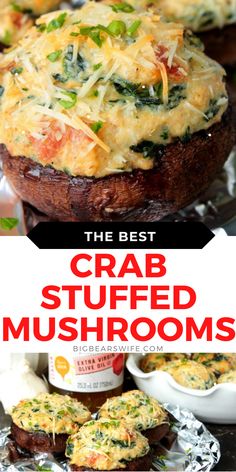 the best crab stuffed mushrooms with cheese on top