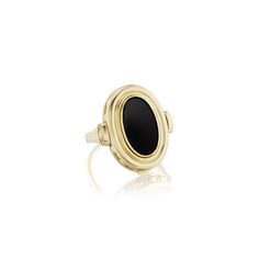 Available in 14k Yellow or 18k Yellow Gold, the Motif Varia Ring is large in scale with generous heft. Not only is it beautiful, but it is also functional. It secretly opens for interchangeability! Choose from Mother of Pearl or Black Onyx CenterPendants, which are reversible. The back of either style is gold for hand engraving a monogram (included in the purchase). This ring is currently made to order. Please allow 4-6 weeks for engraving and delivery. Once your order is placed, we will contact Gold Centerpiece, Bezel Jewelry, Gold Centerpieces, Silver Engagement Rings, Hand Engraving, Signet Ring, Cocktail Rings, Black Onyx, Mother Of Pearl