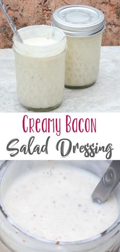 creamy bacon salad dressing recipe in a jar