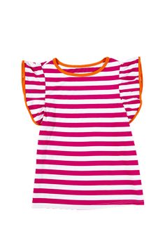 Material:50%Viscose+45%Polyester+5%Elastane • Elevate your casual look with this tee featuring chic striped design and eye-catching contrast binding, perfect for adding a touch of style to your everyday outfits. • Stand out in the crowd with the unique butterfly sleeves that add a playful and feminine touch to this top, making it a versatile piece for both casual outings and special occasions. • The ruffle sleeve detail adds a trendy and elegant flair to this tee, creating a stylish silhouette t Romper And Jacket, Butterfly Sleeves, Swimsuit Dress, Striped Blouse, Contrast Trim, Striped Tee, Stripes Design, Outerwear Jackets, Everyday Outfits