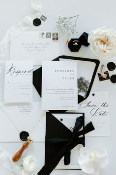 Black & White Wedding Invitations Black Tie Wedding Theme, Black Tie Wedding Invitations, Nye Wedding, New Photography, Black And White Wedding Invitations, White Wedding Invitations, Black White Wedding