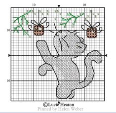 a cross stitch pattern with two bugs on it