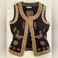 Beautiful Limited Edition Piece Can Be Dressed Up And Down, Worn Only Once And In Excellent Condition, No Missing Beads, No Loose Beading Or Embroidery, I’m Perfect Tact! Zuhair Murad Black, Beaded Vest, Zuhair Murad, Black Tan, Black And Tan, Limited Editions, Beading, Mango, Limited Edition