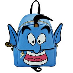 Nwt Loungefly Disney Parks Aladdin Blue Genie Mini Backpack Disney Travel Backpack, Disney Style Backpack For Travel, Disney Blue Standard Backpack, Blue Disney Backpack For Daily Use, Blue Backpack For Disney Fan Events, Disney Standard Backpack For Travel, Disney Style Standard Backpack For Travel, Blue Disney Travel Backpack, Blue Disney Backpack For Travel