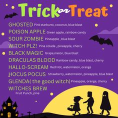 the trick or treat poster for halloween