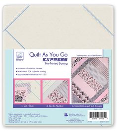 quilt as you go express paper pad, 8 5 x 11 in, pink and white