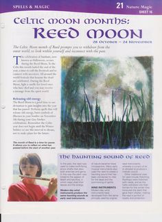 an article in the magazine called celtic moon months reed moon