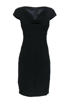 Current Boutique-Black Halo - Black Textured Cowl Neck Sheath Dress Sz 8 Glam Look, Black Halo, Glam Looks, Black Textures, Size 8 Dress, Cap Sleeve, Scoop Neckline, Cowl Neck, Sheath Dress