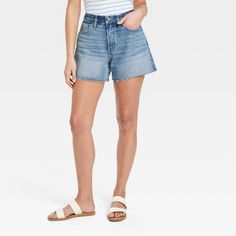 Women's Mid-Rise 90's Baggy Jean Shorts - Universal Thread™ Medium Wash 00 Baggy Jean Shorts, Maternity Jean Shorts, Maternity Nursing Clothes, Rolled Cuff Jeans, Baggy Jean, Cutoff Jean Shorts, 90s Baggy, Target Clothes, Tailored Shorts