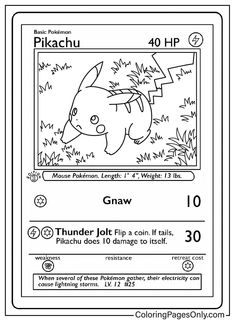 the pokemon trading card is shown in black and white