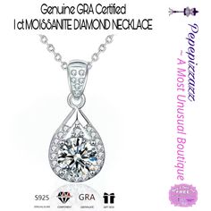 Genuine Certified Moissanite Diamond. 1ct Center Stone 18kgp 925 Sterling Silver. Gra Certified Tests Positive For Genuine Diamond. Water Drop ( Pear ) Shape, Halo Pendant Necklace Stunning For Anyone Or Any Day But Perfect For Special Occasions, Wedding, Or Bride Bridal Jewelry! Jewelry, Birthday, Christmas, Valentine's Day Gifts. Comes Gift Boxed Arriving By Nov 30. Order Now And I'll Ship Upon Arrival. I Accept Reasonable Offers And Discount Bundles!! Check Out My Other Listings And Follow Me Classic Gia Certified Diamond Necklace As Gift, Diamond White Gemstone Solitaire Necklace For Anniversary, Diamond White Solitaire Gemstone Necklace For Anniversary, Gia Certified Diamond Necklace As Gift, Silver Diamond Necklace With Brilliant Cut For Valentine's Day, Gia Certified Diamond Solitaire Necklace As Gift, Elegant Gia Certified Necklace For Anniversary, Gia Certified Diamond Drop Jewelry, Elegant Gia Certified White Gold Solitaire Necklace