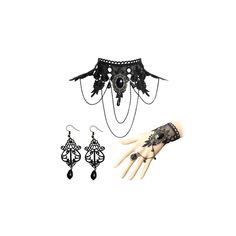 PRICES MAY VARY. GOTH ACCESSORIES: Our Halloween jewelry set includes black elegant vintage necklace, black vintage pendant earrings, black ring bracelet. They are all suitable for the upcoming Halloween. Owning our Halloween suit can add to the atmosphere of Halloween festival. WITCH COSTUME FOR WOMEN: The retro black necklace is light in weight and will not bring any burden to the neck and wrist. These accessories are made of exquisite materials and are harmless to your skin. You can wear this Cheap Black Costume Accessories For Festivals, Cheap Black Costume Accessories For Costume Party, Cheap Witchy Style Jewelry For Gifts, Shoulder Necklace Gothic, Necklaces For Black Dresses, Pretty Goth Accessories, Gothic Accessories Necklaces, Goth Choker Storage, Witch Halloween Jewelry