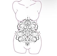 Stomach Tattoos Women, Traditional Tattoo Flowers, Belly Tattoos, Tattoo Templates, Chest Piece Tattoos, Cute Tiny Tattoos, Floral Tattoo Design, Tattoo Design Book