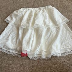 Nwt White Frilly Layered Skirt. Major Coquette Vibes. Best Fit For A Size Small Or Medium, Stretchy And Brand New, Never Worn White Skirted Bottoms With Lace Trim, White Mini Skirt Petticoat For Summer, Summer White Mini Petticoat, White Mini Skirt Petticoat For Spring, White Mini Skirt With Lining, White Tiered Mini Skirt With Lace Trim, White Mini Petticoat For Spring, Summer Mini Skirt Petticoat With Lined Skirt, Summer Mini Petticoat With Lined Skirt