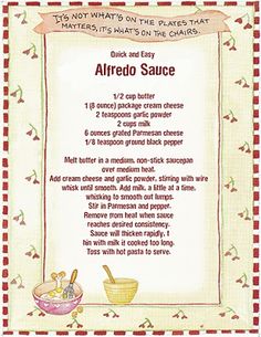 the recipe for an alfredo sauce