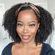 Natural Black Jerry Curly No Lace Glueless Free Part Long Headband Wig Headband Braided Wigs Bun, Curly Headband Wig, Trendy Headbands, Jerry Curl, Headband Wig, Curly Human Hair Wig, Wavy Curly Hair, Body Wave Hair, Short Bob Wigs