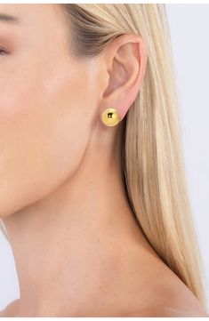 Bubbly cirles lend geometric charm to these polished studs that are gleaming in goldtone plating. Post back Goldtone plate Imported Modern Yellow Gold Round Clip-on Earrings, Concert Looks, Ring Watch, Flip Flop Slippers, Clutch Pouch, Earrings In Gold, Fall Kids, Sweaters And Leggings